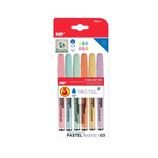 Subrayador color pastel 6 Uds.