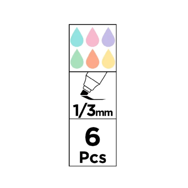 Subrayador color pastel 6 Uds. - Imagen 3