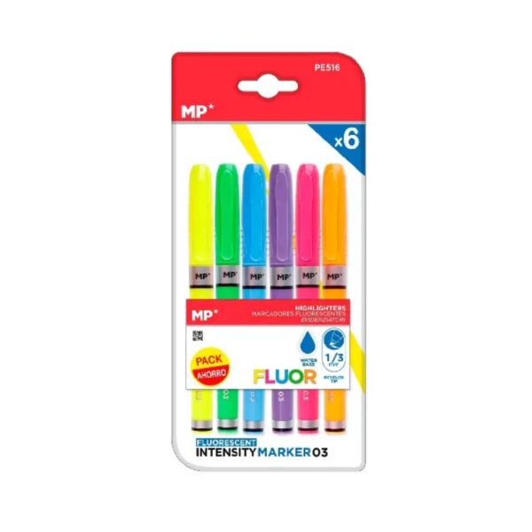 Subrayador color fluorescente 6 Uds.