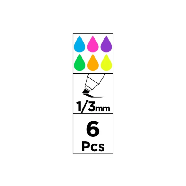 Subrayador color fluorescente 6 Uds. - Imagen 3