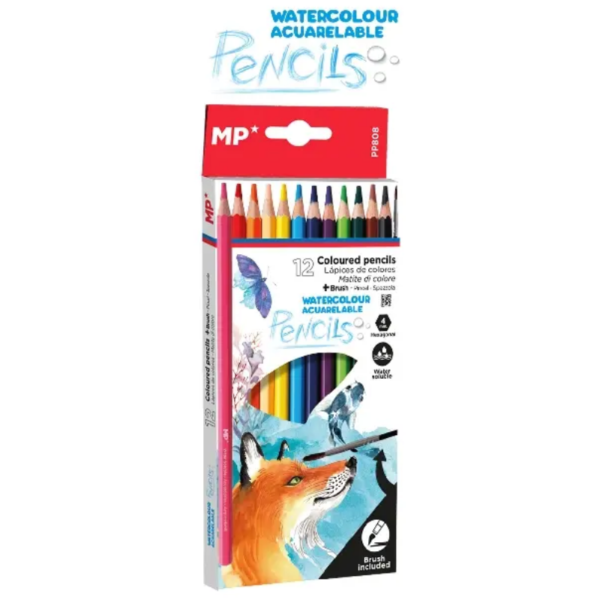 Lápices de colores solubles 12 unidades pincel incluido