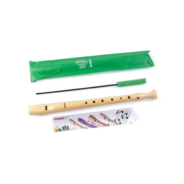 Flauta Hohner color crema con funda