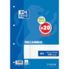 Recambio Oxford A4 100 20 hojas  4×4 con margen